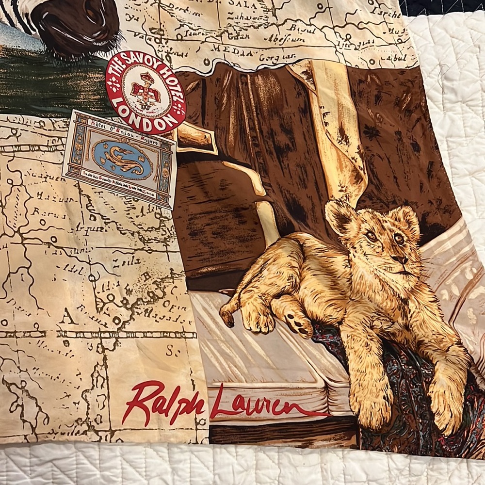Ralph Lauren silk British India A Safari Journal scarf 33” square - Picture 4 of 12